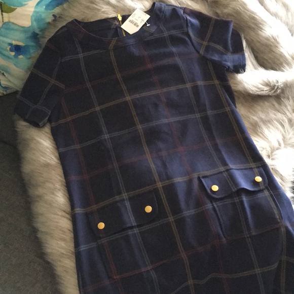 NWT Plaid relaxed shift dress jcrew factory dress - Picture 4 of 6